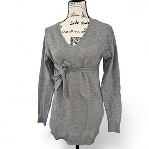 Mamalicious European Brand Maternity Sweater V Neck with Belt Size M